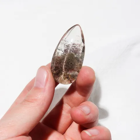 Espécimen de Piedra Preciosa de Cristal de Cuarzo Fantasma Natural Colgante de Gota de Agua Cuarzo Fantasma Multicolor para Creación de Joyas Hogar