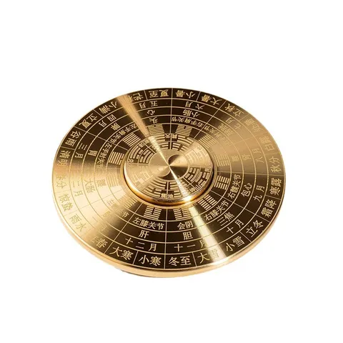 Traditioneller Messing Tai Chi Bagua Kompass Fidget Spinner Doppelseitig Graviertes Metall Handspielzeug Schreibtisch Feng Shui Ornament