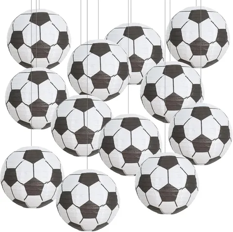 World Cup Soccer Paper Lantern Decoration Kids Birthday Party Sports Theme Hanging Round Paper Lanterns