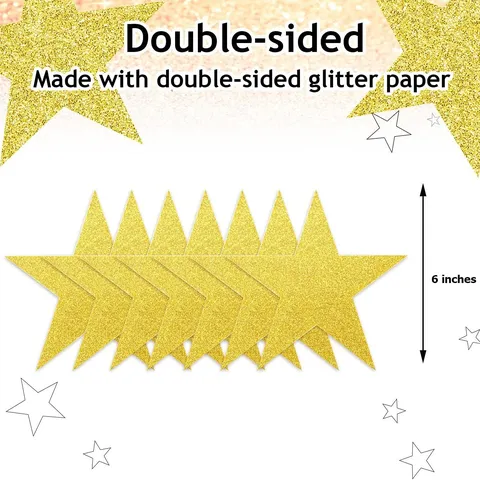 Five-Pointed Star Paper Hanging Ornaments Glitter Gold Silver Laser Classroom Wall Decor Party Supplies