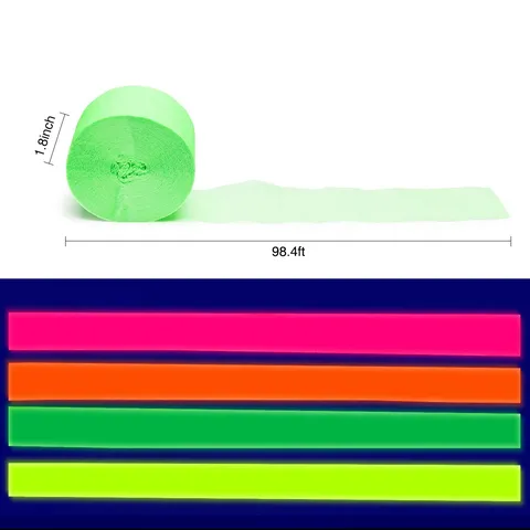 Colorful Fluorescent Crepe Paper Streamers Party Backdrop Decor DIY Craft Ribbon Flowing Paper Hanging Decor