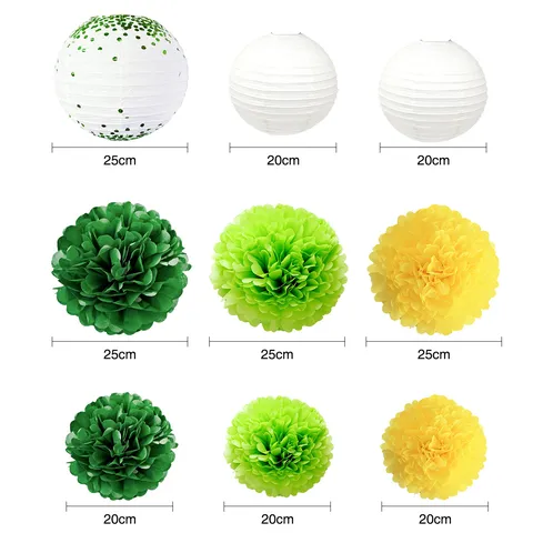 Ins Style Paper Flower Lanterns Set Spring Theme Kids Birthday Wedding Party Decoration Hanging Ornaments
