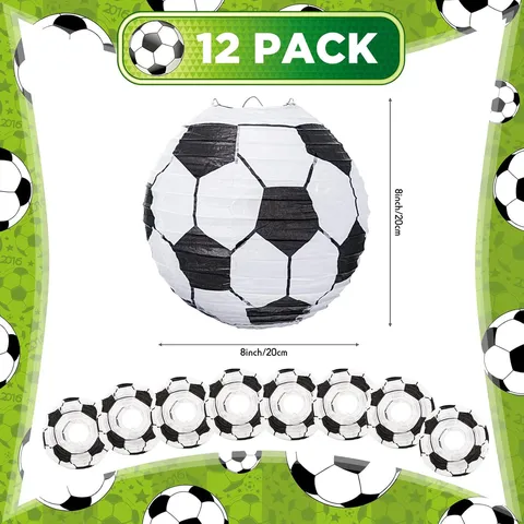 World Cup Soccer Paper Lantern Decoration Kids Birthday Party Sports Theme Hanging Round Paper Lanterns