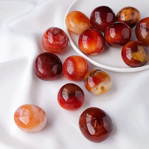 Natural Red Agate Tumble Stones Highly Polished Big Crystal River Healing Rock Minerals For Table Decor Home Spiritual Feng Shui Pocket Stone