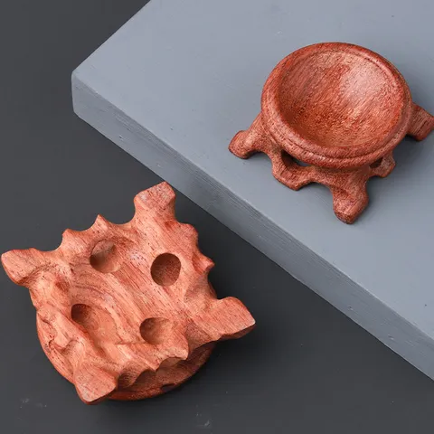 Massief Houten Kristallen Bol Basis Display Standaard Voor Sfeer Walnoot Kalebas Concaaf Houten Houder Home Decor Accessoires