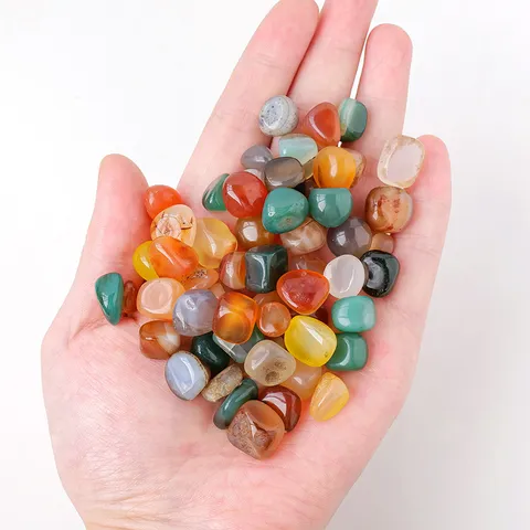 Natural Multicolor Agate Stones Irregular Polished Decorative Gravel For Vase Aquarium Potted Plants Home Decor Healing Crystal