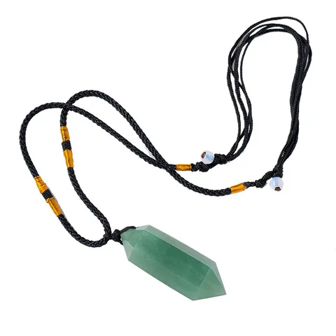 Natürliche Amethyst Quarz Heilkristall Punkt Anhänger Halskette Hexagonales Prisma Rohstein Verstellbare Kordelkette Choker Für Damen Herren Meditation Schmuck