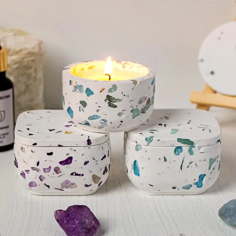 Natural Crystal Raw Stone Gypsum Scented Candle Aromatherapy Candle Holder Desktop Ornament Home Decoration