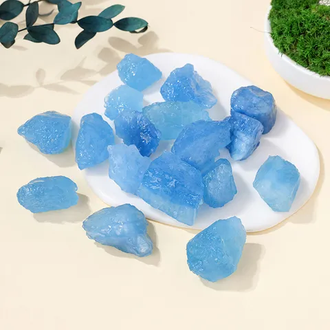 Natural Aquamarine Raw Stone Irregular Crystal Ore Mineral Specimen Aroma Diffuser Stones Household Decoration Desktop Ornament