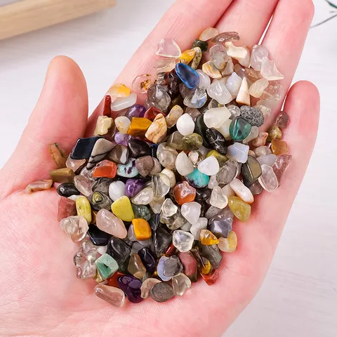 Natural Quartz Crystal Chips Multicolor Crushed Stone Healing Crystals Polished Rocks For Fish Tank Flowerpot Home Decor Vase Filler