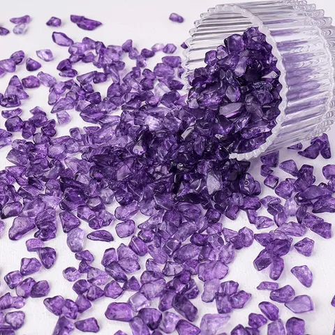 Gefärbte Amethyst Bruchsteine Heilkristall Chips Für Wohnkultur Aquarium Blumentopf Dekoration Reinigung Entmagnetisierungssteine