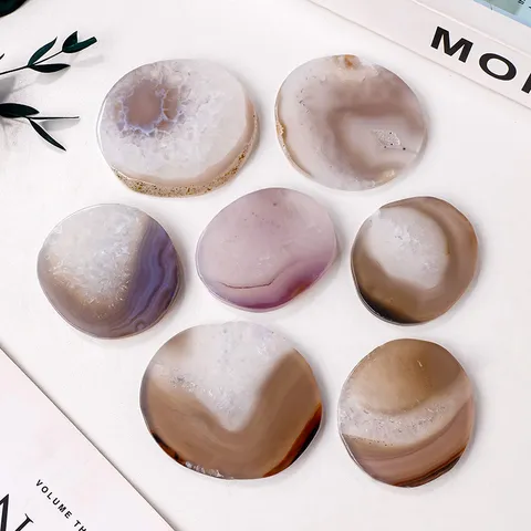 Natürliche Achatscheibe Polierter Kristall Geode Stein Untersetzer Für Haus Büro Dekor Einzigartige Heilende Mineralprobe Tisch Ornament Geschenk