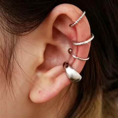 Orecchini a Clip in Rame Minimalisti per Donna Stile di Nicchia Geometrici con Strass Gioielli Placcati in Oro Argento