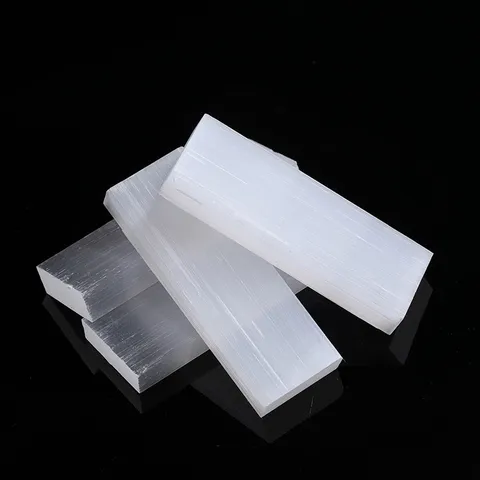 Natural Morocco Selenite Stick Wand White Cat Eye Gypsum Stone Healing Mineral For Home Decor Meditation Cleansing Ornament