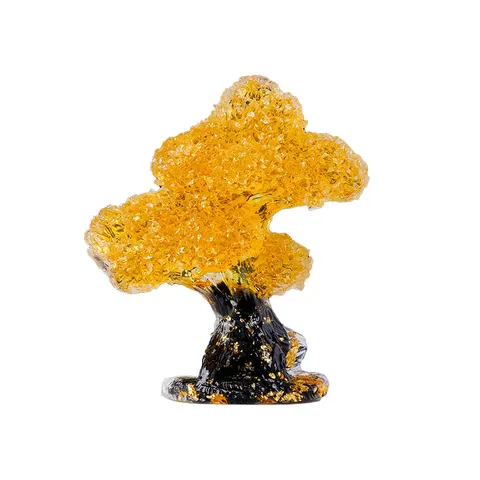Natural Crystal Chips Maple Tree Ornament Resin Epoxy Money Tree Fortune Tree For Home Office Desk Decor Aesthetic Gift