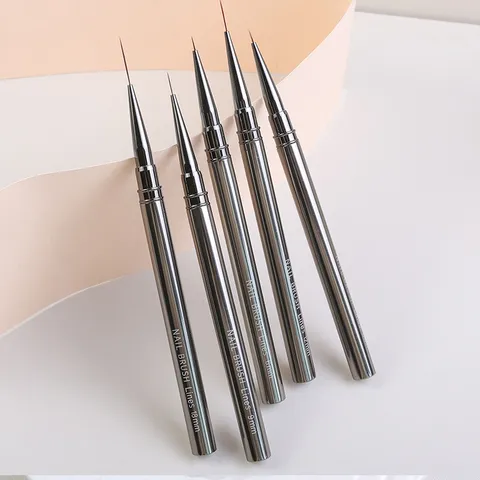 Professioneller Metall Nail Art Liner Pinsel Feiner Malstift Gun Black Griff Ultradünne Faserborsten Für Maniküre