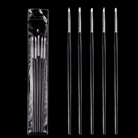 Professionelle Silikon Nagelkunstpinsel Transparenter Und Schwarzer Griff Schnitzen Malerei Phototherapie Stift Maniküre Werkzeuge