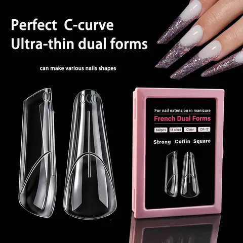 Transparent French Nail Molds Boxed Scale Extension Nail Tips Fast Poly Gel Three Dimensional Nail Extension Manicure Tool