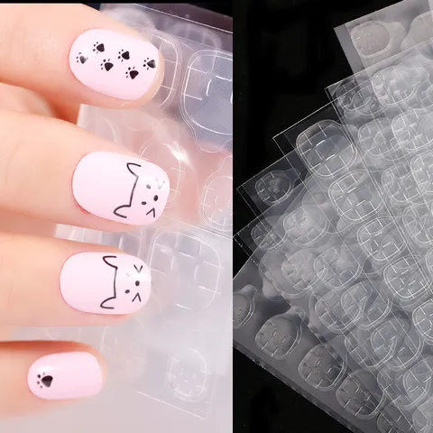 Transparent Double Sided Nail Adhesive Tabs Clear False Nail Sticky Glue Strips Manicure Tool DIY Nail Art Accessories