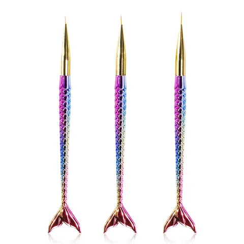 Professionelle Nail-Art-Zeichenpinsel Gradienten Meerjungfrau Schwanz Detail Malerei Liner Stift Set Maniküre Werkzeuge