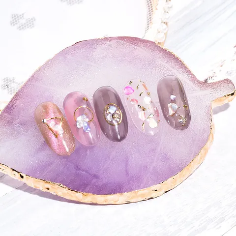 Nail Art Palette Resin Agate Gold Edge Color Mixing Plate Display Board Manicure Tool For Gel Polish Painting Design