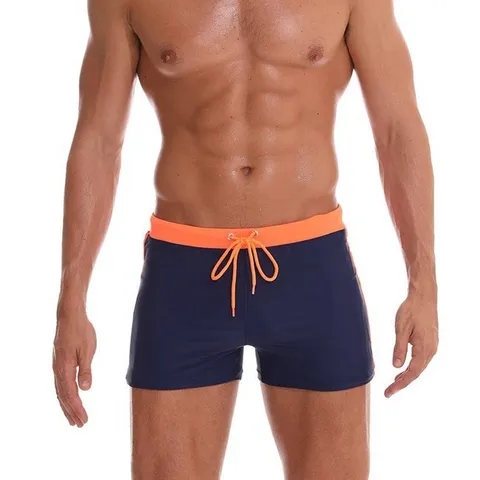 Herren Einifarbig Schmale Passform Badeshorts Schnelltrocknend Nylon Kordelzug Strand Schwimmen Badehose