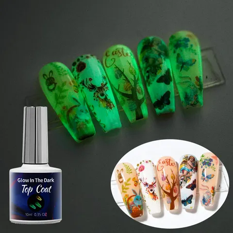 Glow In The Dark Nail Gel Polish No Wipe Luminous Top Coat Clear UV LED Phototherapy Nail Art UV Gel