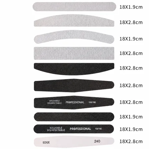Professional Nail File Buffer PVC Sanding Paper Double Sided Manicure Nail Care Shaping Buffing Tool Nail Art Accessories