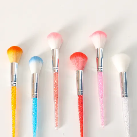 Long Handle Rhinestone Nail Dust Brush Professional Makeup Powder Blush Brush Nail Art Cleaning Tool