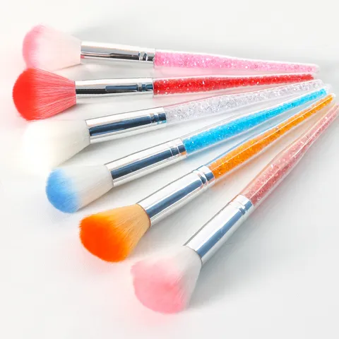 Long Handle Rhinestone Nail Dust Brush Professional Makeup Powder Blush Brush Nail Art Cleaning Tool