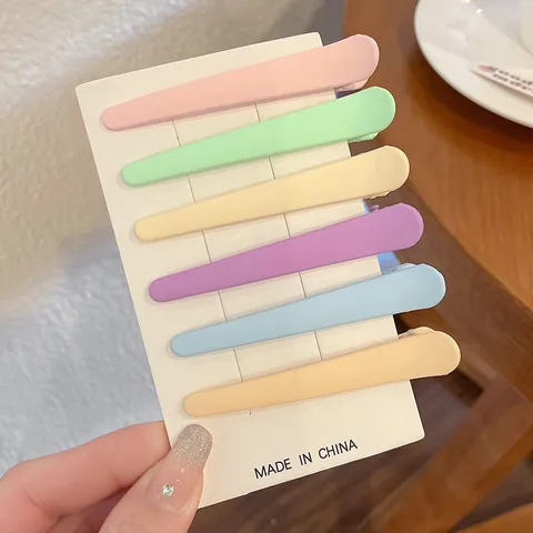 Fermagli Per Capelli In Plastica Opaca Stile Coreano Colore Macaron Becco D'Anatra Semplice Accessori Per Capelli Giornalieri Per Donne