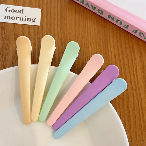 Fermagli Per Capelli In Plastica Opaca Stile Coreano Colore Macaron Becco D'Anatra Semplice Accessori Per Capelli Giornalieri Per Donne