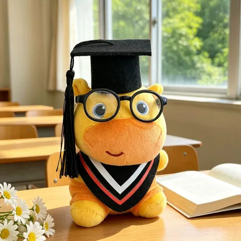 Graduation Capybara Plush Toy Cute Stuffed Animal Doll With Doctor Hat Black Glasses Graduation Season Gift