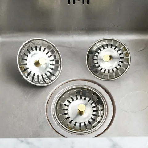 Stainless Steel Kitchen Sink Strainer Anti-Clogging Drain Filter Basket Kitchen Sink Stopper Plug Hardware Tool