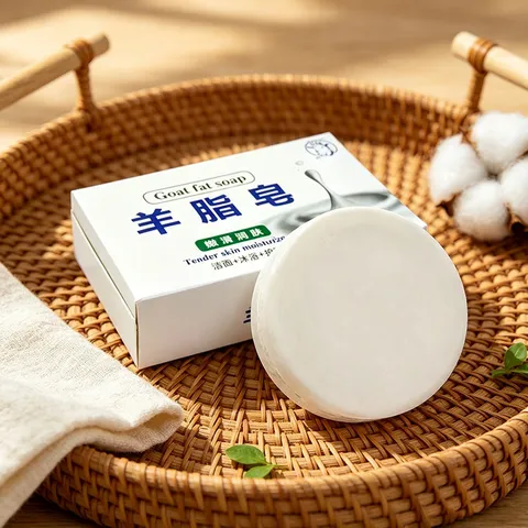 Handmade Goat Milk Soap Natural Moisturizing Facial Cleansing Bath Soap White Round Solid Soap For Home Bathroom Personal Care