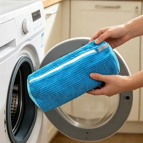 Sac de Lavage de Chaussures Cylindrique Ménager Sac à Linge en Maille Épaissi Protection Anti Déformation pour Machine à Laver