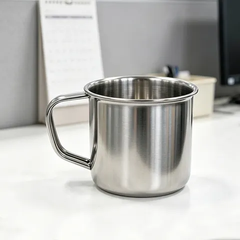Stainless Steel Water Cup Metal Mug Portable Drinking Cup Office Home Student Cup