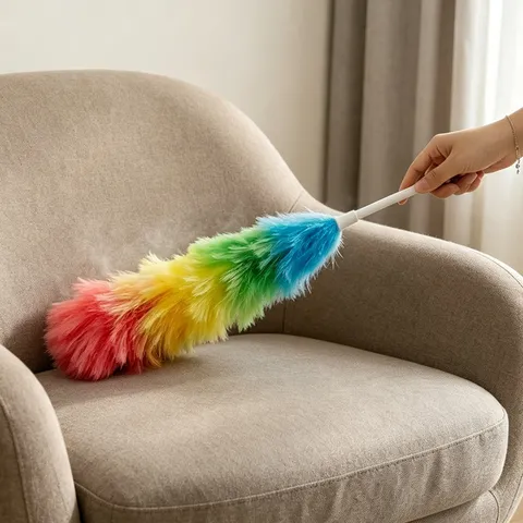 Spolverino Colorato Spazzola per Pulizia Domestica Spolverino in Microfibra Flessibile Con Manico in Plastica Per Ufficio Casa Stanza