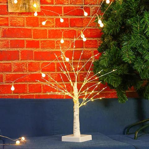 LED Birch Tree Light Warm White Copper Wire Tree Lamp For Room Decor Holiday Party Indoor Lighting Landscape Decoration