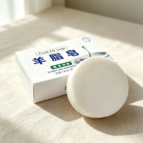 Handmade Goat Milk Soap Natural Moisturizing Facial Cleansing Bath Soap White Round Solid Soap For Home Bathroom Personal Care