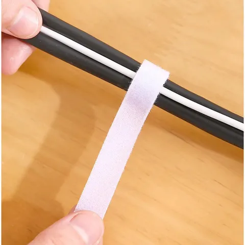 Tearable Nylon Hook And Loop Cable Ties Reusable Self Adhesive Cord Organizer Straps For Wire Management Office Desktop Bundle Tape