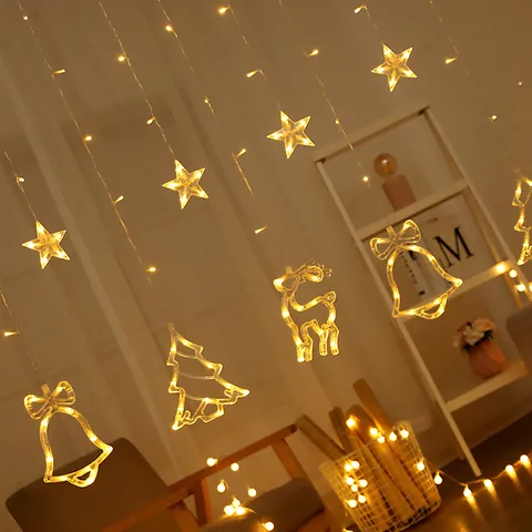 Guirnalda de Luces LED de Navidad Blanco Cálido Colgantes Coloridos Luces de Hadas Decoración de Fiesta