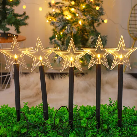 Solar Kerst Grondplug Lichten Waterdicht LED Buiten Gazon Tuin Pad Decoratieve Verlichting Ster Boom Kerstman Decor