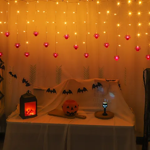 Halloween LED String Lights Bat Ghost Spider Pumpkin Decorative Lights Party Indoor Holiday Atmosphere Lighting