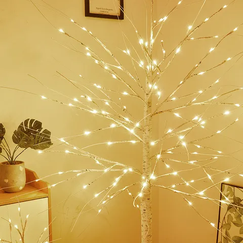 LED Abedul Árbol Luz Decorativa Blanco Cálido Lámpara De Árbol Artificial Para Fiesta De Navidad Dormitorio Decoración Del Hogar