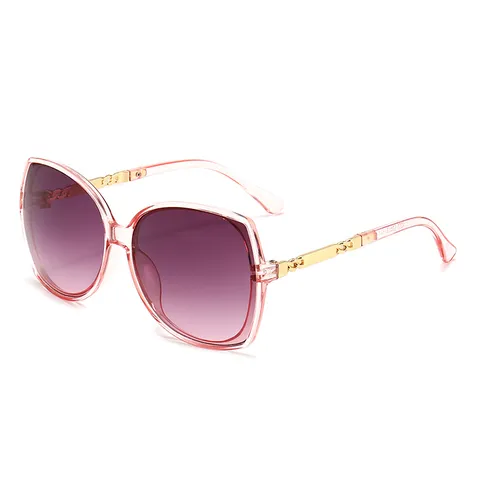 Women's Oversized Fashion Sunglasses UV400 Gradient Lenses Metal Chain Arm Eyewear Elegant Retro Large Frame Sun Glasses For Travel 4253