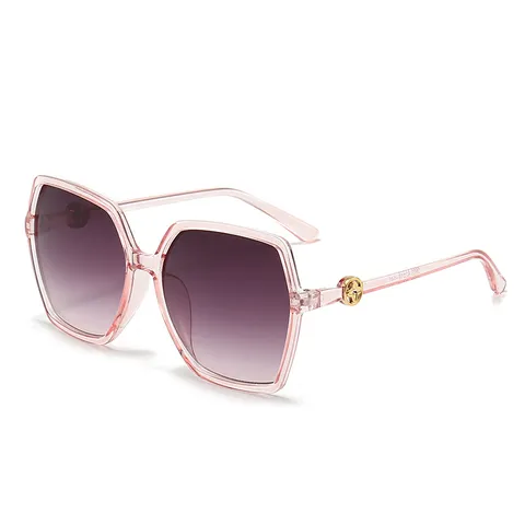 Occhiali da Sole Quadrati Oversize da Donna Lusso Elegante Lenti Sfumate con Decoro Floreale in Metallo UV400
