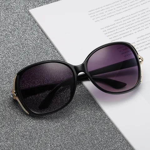 Damen Vintage Große Fassung Sonnenbrille Hohl Strass Bügel Design UV400 Verlauf Gläser Mode Ovale Sonnenbrille Für Outdoor Party Trendige Brillen