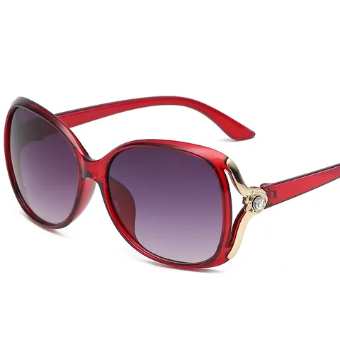 Damen Vintage Große Fassung Sonnenbrille Hohl Strass Bügel Design UV400 Verlauf Gläser Mode Ovale Sonnenbrille Für Outdoor Party Trendige Brillen