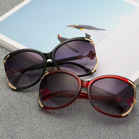 Gafas de Sol Oversize de Lujo para Mujer Lindas Lentes Degradadas Diamante de Imitación Trébol Decoración Gafas Montura Cuadrada Clásica Protección UV